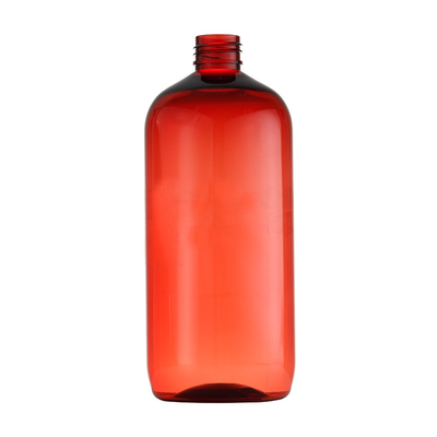 بطری پلاستیکی شفاف قرمز / دهانه بطری 24 میلی متر / مواد پلاستیکی را می توان برای PET / PP / PCR استفاده کرد